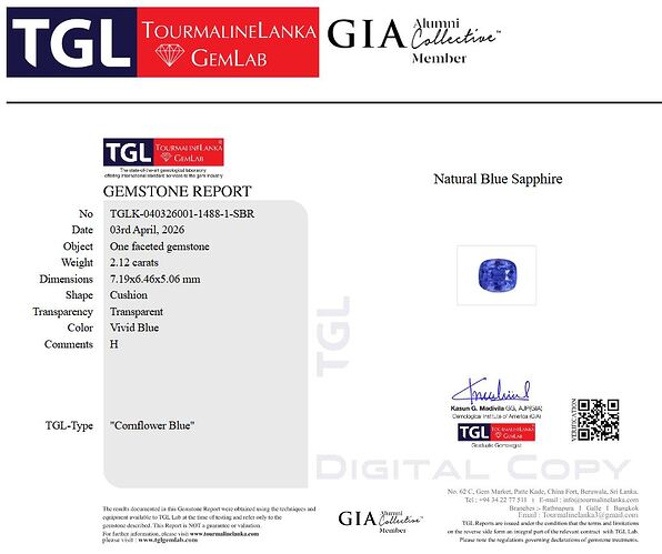 TGL Certificate