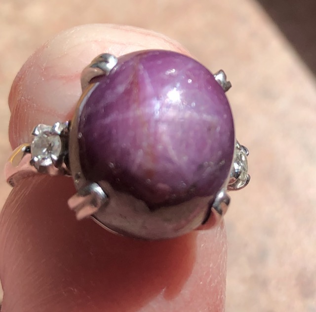 2.61 ct. untreated star sapphire ring